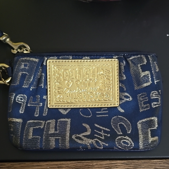 Coach Blue and Gold Women's Bag - Picture 2 of 8